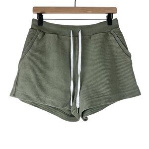 Aerie Green New Love Corded Ribbed Drawstring Sweat Shorts